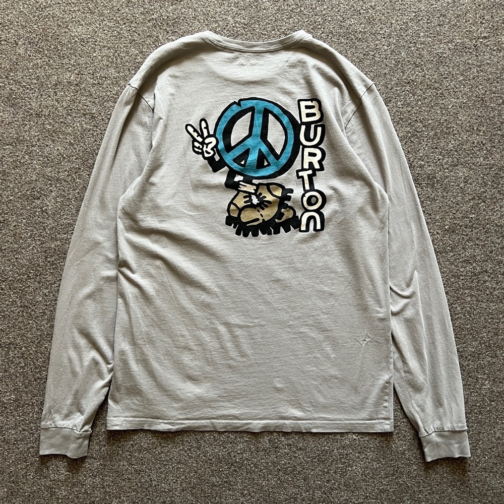 Burton Grey Long Sleeve Graphic T-Shirt Unisex Men Womens XS Snowboarding Layer